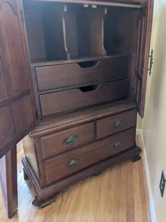 Real Wooden Dresser, Night Stand Tables, and Mirror