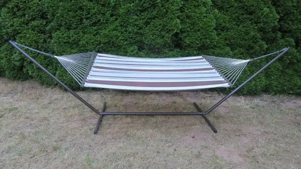 Tri-beam Steel Hammock Stand w/Hammock Bronze