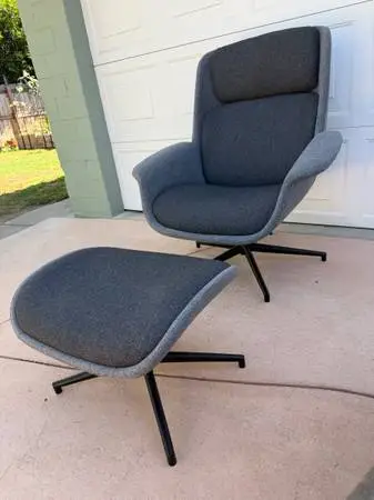 IKEA ÄLEBY Swivel Armchair & Matching Ottoman / Footstool Set