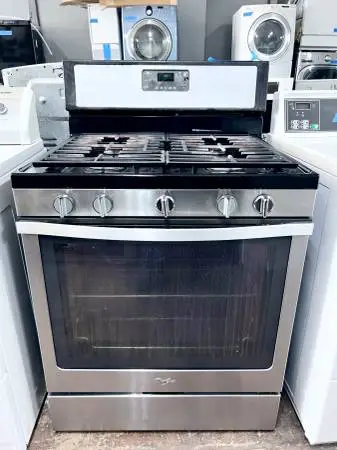 30 inch Whirlpool Gas Range , 4 Burner , Oven , Stainless Steel