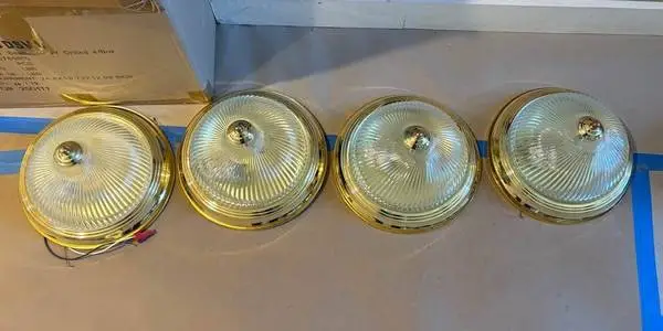 🌸4 CEILING LIGHTS FLUSH MOUNT GOLD FINISH 12 inch🌸 NEED GONE ASAP