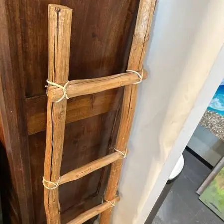 Southwest Carved Wood Ladder- 16X2.5X59H