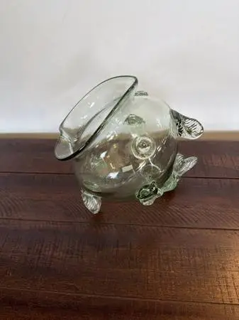 Hand Blown Fish Vase- 8X8X8H - AS IS