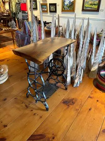 Live Edge Black Walnut Sewing Machine Base Table