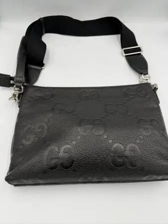 Gucci Piuma Calfskin Jumbo GG Embossed Messenger Bag