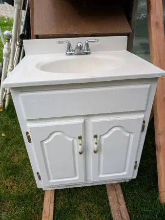 Small white bathroom vanity