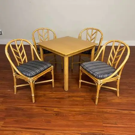 McGuire Vintage Rattan Dining Set