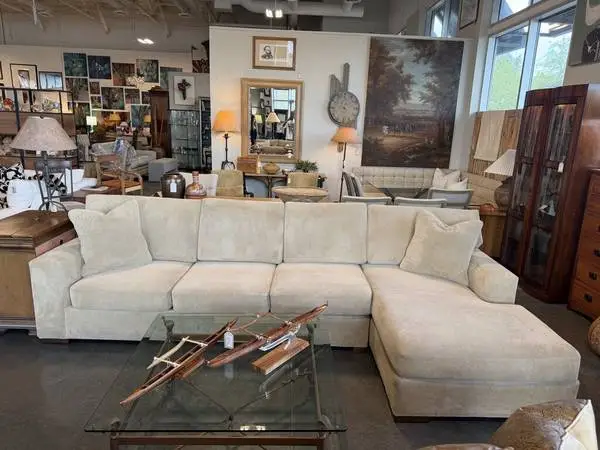 Century Furniture Cream 3 Seat Sofa- 133X64X37