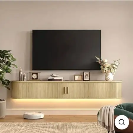 Floating TV Stand with Storage, 71 Wall Mounted Entertainment Center with LED L