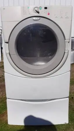 whirlpool dryer king capacity on pedestal works great