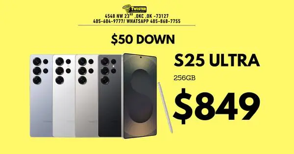 $849 Galaxy S25 Ultra 256GB - Unlocked - Only $50 Down