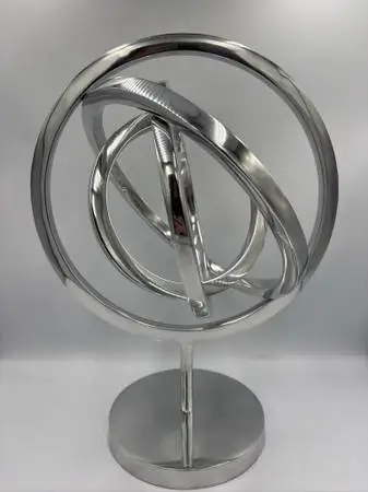 Chrome Sphere On Stand-12X7X17H