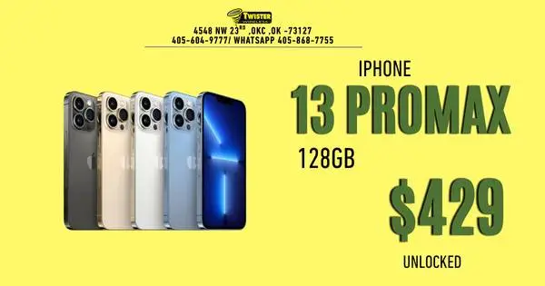 $429 iPhone 13 Pro Max 128GB | Unlocked | $50 Down