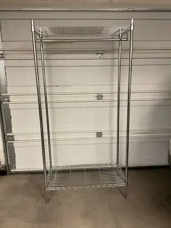 Free standing chrome wardrobe rack