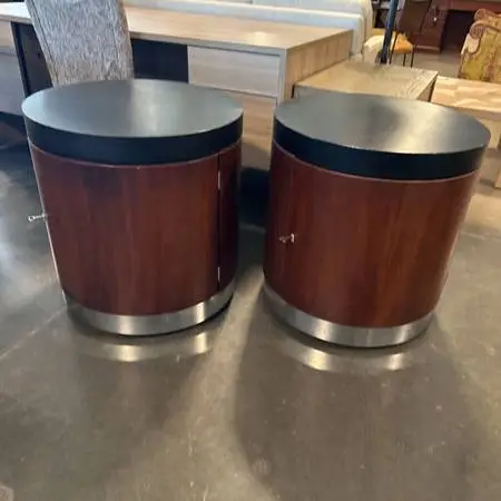 Ralph Lauren Round Side Tables - Pair - 24X24.5 - AS IS