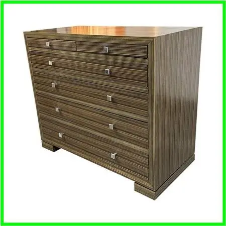 Contemporary Macassar Style Six Drawer Chest