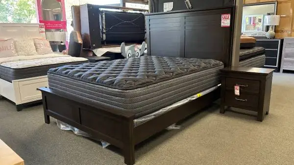 Brand new queen panel bed frame with matching night stand