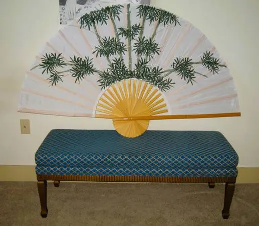 LARGE Hand Painted Decorative Wall Fan, over headboard