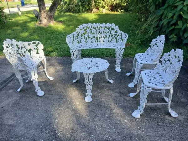 VINTAGE CAST IRON OUTDOOR FURNITURE, INDIVIDUALLY PRICED