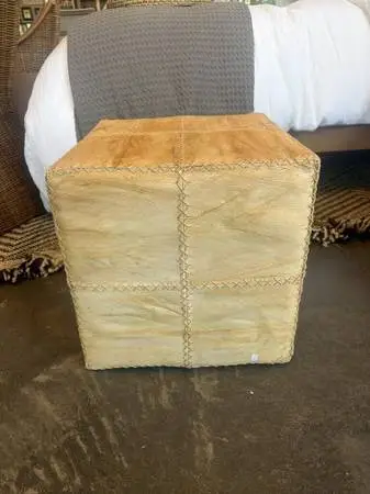 Palm Frond Square Ottoman- 16X16X17.5 - AS IS