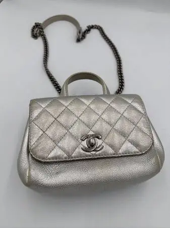 Chanel Metallic Grained Calfskin Pilot Essentials Double Sided Flap Sa