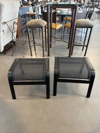 Outdoor Patio Footstools- Pair- 21X20X16