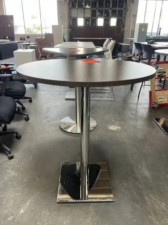 Brown Bistro Tables on Chrome Bases (NW Office Liquidations)