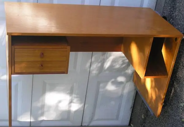 DANISH TEAK DESK with 2 DRAWERS * 47 x 23 x 29h * mid century