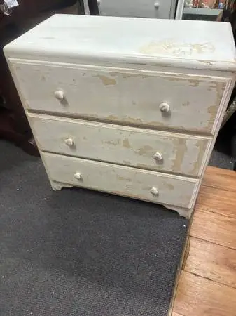 Vintage small painted wood dresser chest of drawers