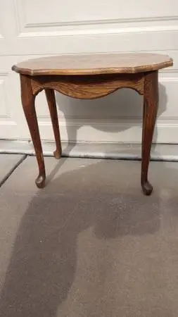 Vintage Oak Turtleback Table