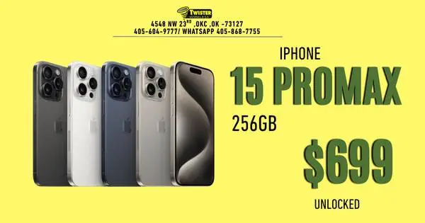 iPhone 15 Pro Max 256GB Titanium - Unlocked - $699