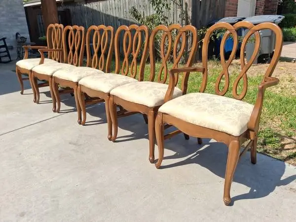 Vintage Dining Chairs Set of 6 $750