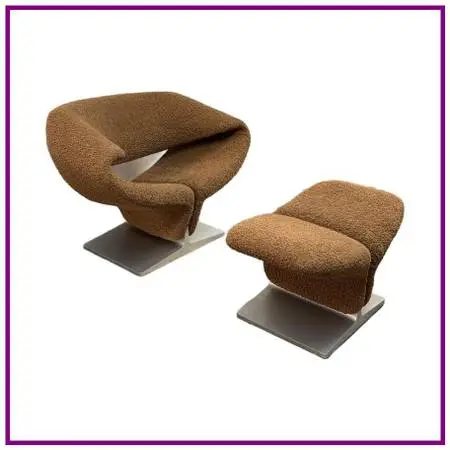 Pierre Paulin For Artifort Ribbon Chair + Ottoman, Set