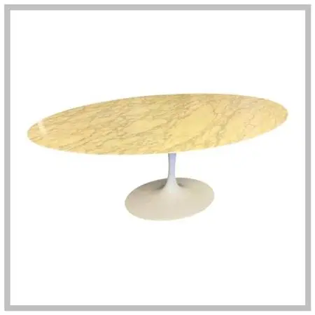 Eero Saarinen For Knoll Oval Marble Tulip Dining Table, 78 Inches