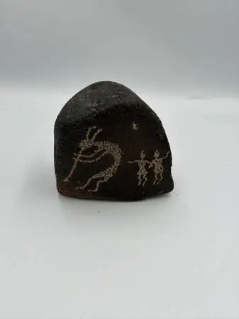 David Morris Incised Petroglyph Rock Art- 6X5.5X6