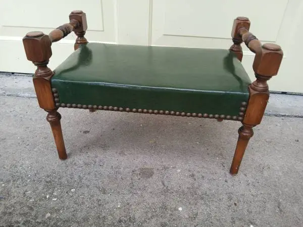 BARNARD and SIMONDS LEATHER FOOTSTOOL