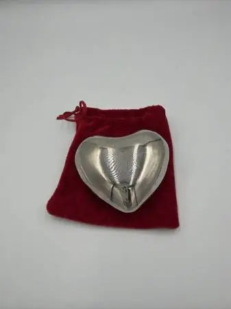 Silver Puffy Heart Chime Paperweight- 2.5X2.5