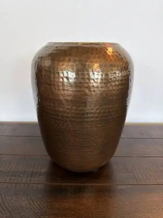 Pounded Copper Pot- 8X8X11.5- AS IS