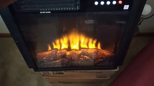 Fireplace heater in wall design.
