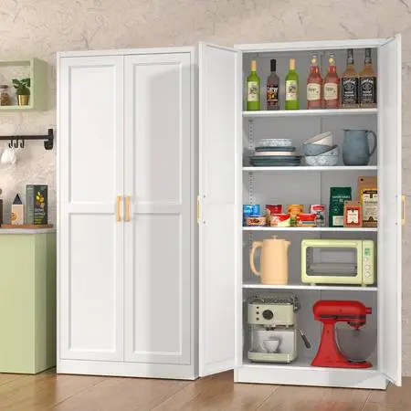 Two Brand New White Kitchen Pantry Cabinet, 70.8 Tall Storage Cabinet