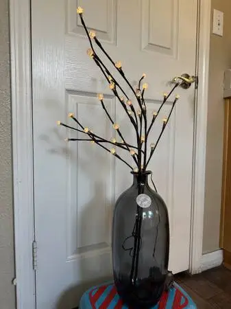 Vase with electric lights
