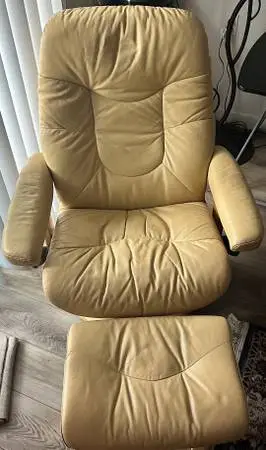 RARE - Ekornes Stressless Grand Concord Leather Recliner Chair&Ottoman