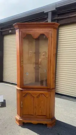 FOR SALE — Beautiful Wood Corner Display Cabine