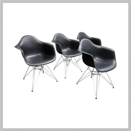Charles & Ray Eames For Vitra Eames Plastic Dar Armchair, Set Of Four