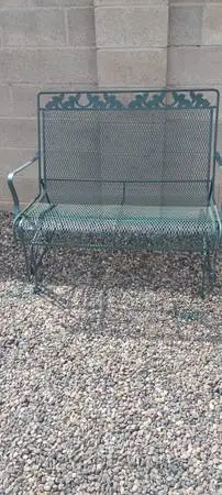 wrought iron glider love seat