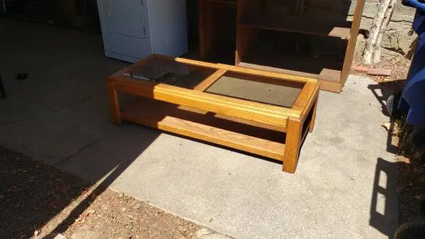 Wood coffee table