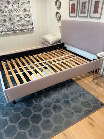Skyline queen size linen bed frame - excellent condition