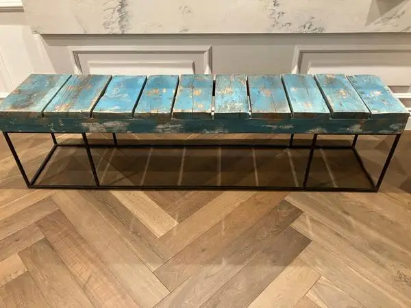 Iron and Wood Bench