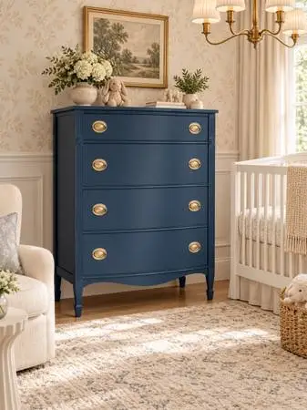 Red mahogany tall navy dresser