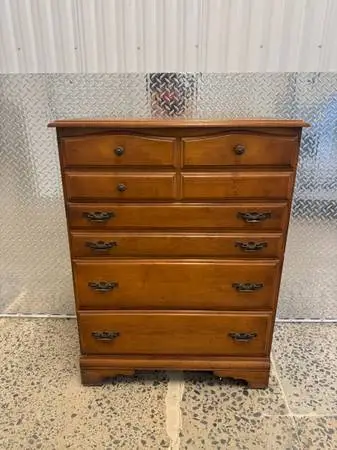 Vintage solid maple four drawer dresser